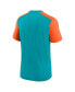 Men's Heathered Aqua, Heathered Orange Miami Dolphins Color Block Team Name T-shirt