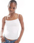 Weekday Bell fitted vest top with square neckline in white