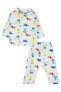 Erkek Bebek Pijama Takımı 6-18 Ay Ekru