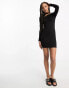 Фото #2 товара Urban Revivo cut out long sleeve mini dress in black