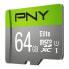 Фото #1 товара PNY Elite - 64 GB - MicroSDXC - Class 10 - Class 1 (U1) - Green - Grey