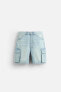 Denim cargo bermuda shorts