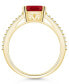 ფოტო #3 პროდუქტის Garnet and Diamond Accent Ring in 14K Yellow Gold