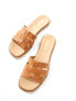 schuh Tierney flat sandals in tan leather