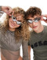 Reclaimed Vintage unisex y2k bug sunglasses in matte silver