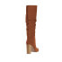 Фото #3 товара Scoop Women's Brown Penny Microsuede High Heel Pull-On Slouch Boots Size US 6