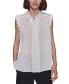 Фото #1 товара Women's Scalloped Pleated Button-Down Top