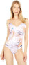Quintsoul 272578 Women Lace-Up Back One-Piece Swimsuit Multi LG