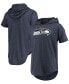 Фото #1 товара Men's College Navy Seattle Seahawks Primary Logo Tri-Blend Hoodie T-shirt