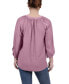 Women's Raglan Sleeve Split Neck Blouse Top