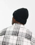 French Connection FCUK ribbed beanie hat in black