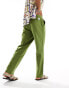 Native Youth straight leg linen mix trousers in khaki