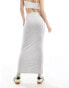 Miss Selfridge low rise maxi skirt in grey marl