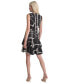 Фото #2 товара Women's Printed Double-Layer Fit & Flare Dress