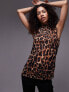 Tosphop leopard print tank top in brown