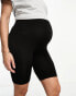 Vero Moda Maternity 2 pack over the bump seamless legging shorts in black