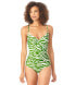 Фото #1 товара Anne Cole 300716 Women X Back Shirred One Piece Swimsuit Size 12