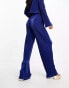 Y.A.S – Plissierte Hose mit weitem Bein in Blau, Kombiteil