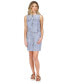 Фото #1 товара Women's Denim Frayed-Neck Sleeveless Dress