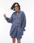 Фото #1 товара Topshop co-ord relaxed slubby shirt in blue stripe