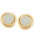 ფოტო #1 პროდუქტის Jade (6mm) Button Knot Stud Earrings in 10k Gold