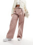 ASOS DESIGN wide leg D-ring trousers in mink