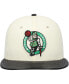 ფოტო #2 პროდუქტის Men's White/Black Boston Celtics faux leather - Polyurethane Visor Two-Tone 59FIFTY Fitted Hat