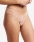 Фото #1 товара Women's Animal Instincts Lace Low Rise Thong Underwear, AM1051