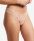 ფოტო #1 პროდუქტის Women's Animal Instincts Lace Low Rise Thong Underwear, AM1051