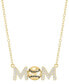 Фото #1 товара Macy's diamond Baseball Mom Pendant Necklace (1/10 ct. t.w.) in Sterling Silver or 14k Gold-Plated Sterling Silver, 16" + 2" extender