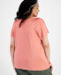 ფოტო #2 პროდუქტის Plus Size Pleat-Neck Top, Created for Macy's