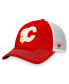 Фото #1 товара Men's Red, White Calgary Flames Slouch Core Primary Trucker Snapback Hat
