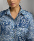 ფოტო #3 პროდუქტის Plus Size Cotton Floral Patchwork Shirt