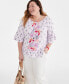 Фото #1 товара Plus Size Printed On Off Top, Created for Macy's