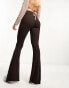 Nicce able flared leggings in brown with split hem