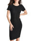 Фото #4 товара Women's Short-Sleeve Boat-Neck Sheath Dress