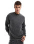 Фото #1 товара ASOS DESIGN knitted relaxed crew neck jumper with blanket stitch in grey