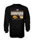 Фото #4 товара Men's Black Iowa Hawkeyes 2022 Big Ten Men's Basketball Conference Tournament Champions Locker Room Long Sleeve T-shirt