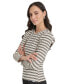 Фото #3 товара Women's Striped Long-Sleeve Crewneck Top