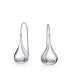 ფოტო #1 პროდუქტის Simple Plain Puffed Teardrop Pear Shaped Rain Drop Earrings For Women Fishhook Threader Polish Sterling Silver 1.5 Inch