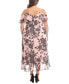 Фото #2 товара Plus Size Printed Cold-Shoulder Ruffled Dress