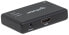 Manhattan HDMI Splitter 2-Port - 4K@30Hz - Displays output from x1 HDMI source to x2 HD displays (same output to both displays) - AC Powered (cable 0.9m) - Black - Three Year Warranty - Retail Box (With Euro 2-pin plug) - HDMI - 2x HDMI - 3840 x 2160 pixels - Blac