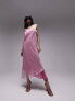 Фото #1 товара Topshop two tone midi slip dress in blush pink