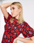 Фото #3 товара Influence puff sleeve midi tea dress in red floral print