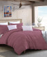 Фото #1 товара Lush Moselle Cotton Ruched Waffle Weave 3 Piece Duvet Cover Set, Full/Queen