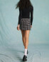 Miss Selfridge ponte mini skort in black check