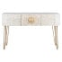 Console Home ESPRIT White Golden Metal Mango wood 120 x 38 x 76 cm