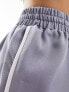 In The Style drawstring piping detail runner shorts in slate blue