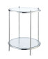 Фото #1 товара Royal Crest 2 Tier Round Glass End Table with Shelf