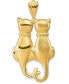 ფოტო #1 პროდუქტის Twin Cats Charm Pendant in 14k Yellow Gold